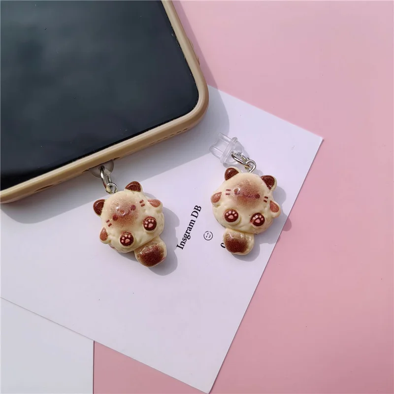 1/5Pcs Type-C 귀여운 고양이 녹색 거북이 전화 먼지 플러그 액세서리 iPhone 8-14 충전 포트 용 장식 교수형 펜던트