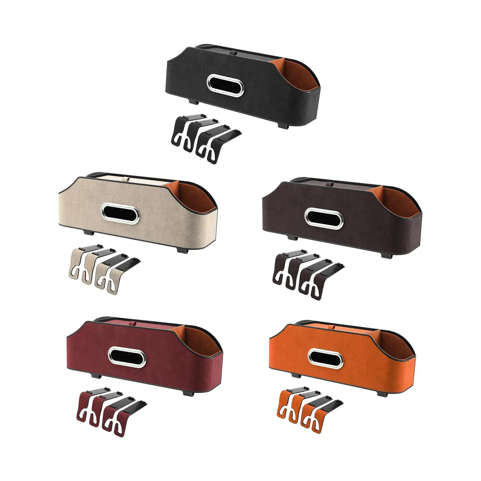 

Car Seat Headrest Organizer Tissue Box Cup Holder 34.8x12x9.3cm with Long and Short Hooks Wear Resistant Durable Multipurpose