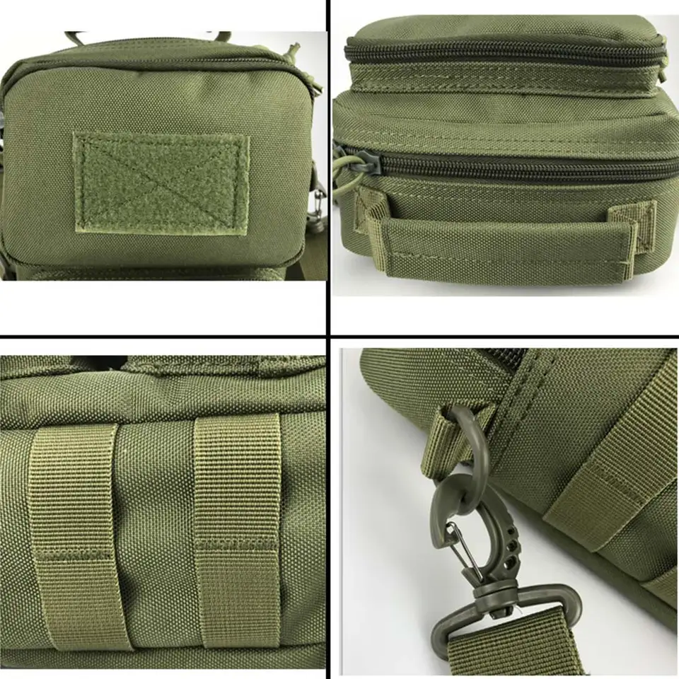 HUNTVP Zaino Monospalla Uomo Militare Borsa Tattica Molle Sling Bag Impermeabile per Casual Ciclismo Viaggio Trekking Escursionismo, Typ-3 Nero