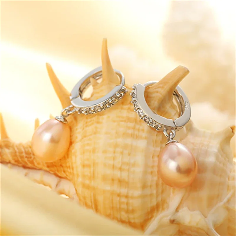 Boucles D'oreilles En Perles D'eau Douce 5-5.5mm Avec Clous En Argent 925 - Neuf Sans Emballage