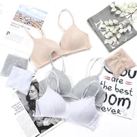Bra Women's French Style Lace top Sexy Bra Girls Triangle Cup Lingerie Soft Thin Seamless Bras