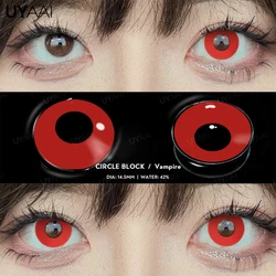 Premium Cosplay Halloween Color Contact Lenses - White, Black, and Red Options (Block Vampire)