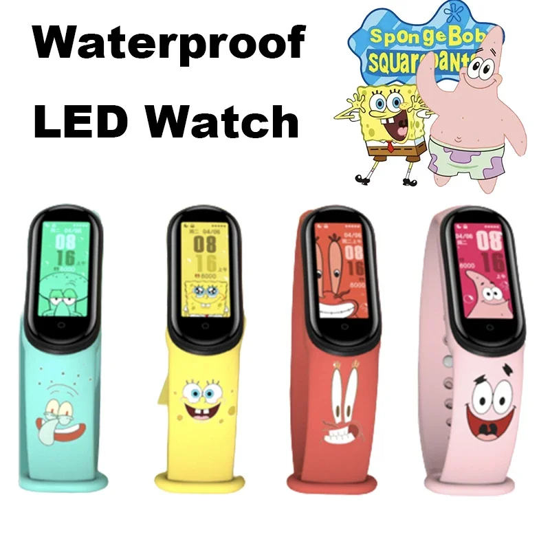 Spongebob Squarepants Super Digital Watch Led Touch Soft Bracciale Impermeabile Orologi Per Bambini Elettronici Cute Kids Watch Gifts