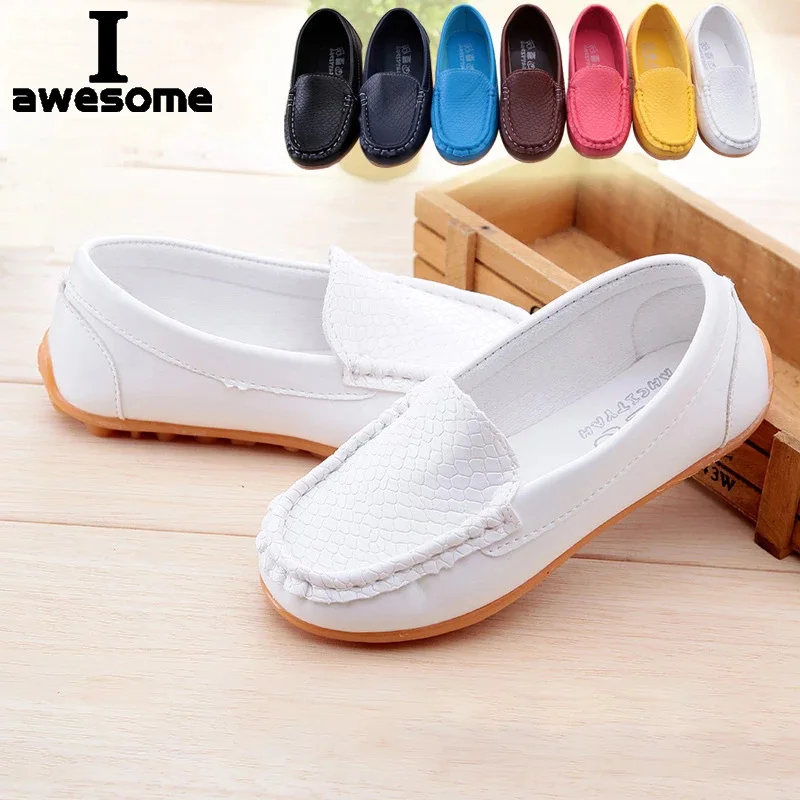 

12 Colors All Sizes 21-36 Children Shoes PU Leather Casual Styles Boys Girls Shoes Soft Comfortable Loafers Slip on Kids Shoes