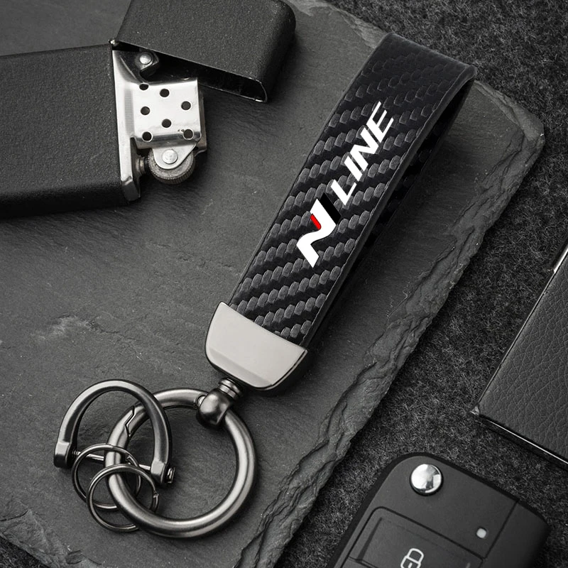Carbon Fiber Style Microfiber Leather Keychain