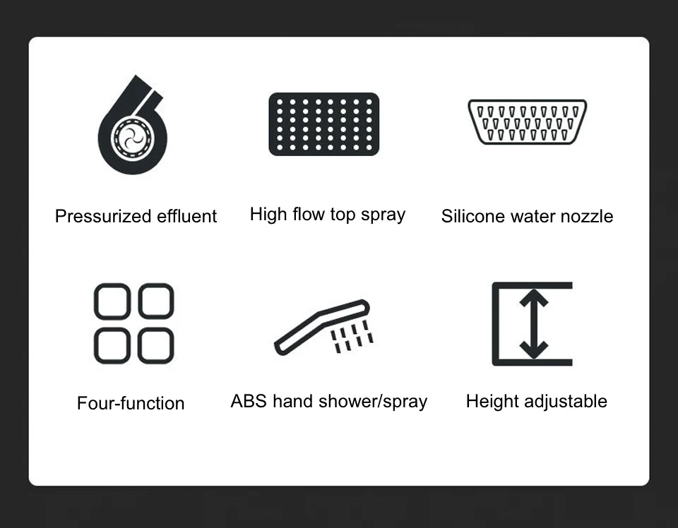 Description Picture 3 of itemDigital Shower System Set Intelligent Bathroom Temperature Display Shower Faucet Set Rainlfall Bathroom Mixer Bidet Shower Set