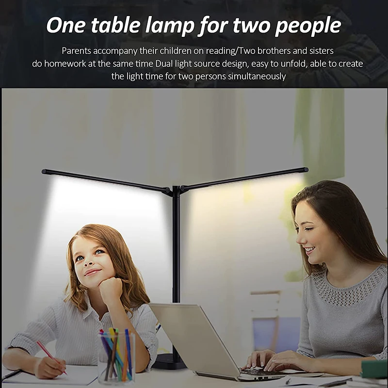 LAOPAO-Lampe de bureau LED à double tête EU et US, lampe de bureau  d'architecte