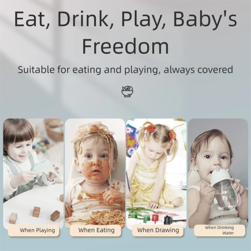 Waterproof EVA Baby Bibs with Adjustable Straps for Summer