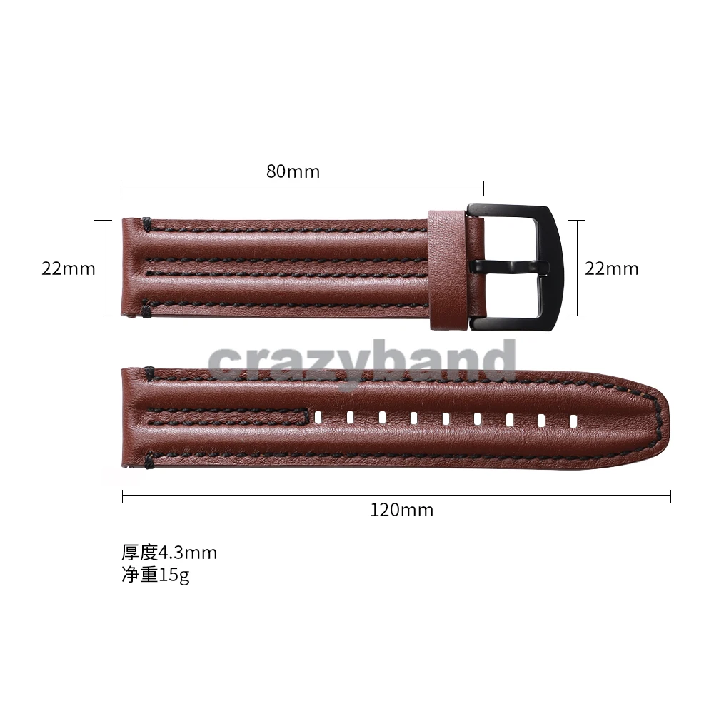 Premium Vintage Leather Watch Strap - Genuine Cowhide Wrist Belt for Men & Women (20-24mm)