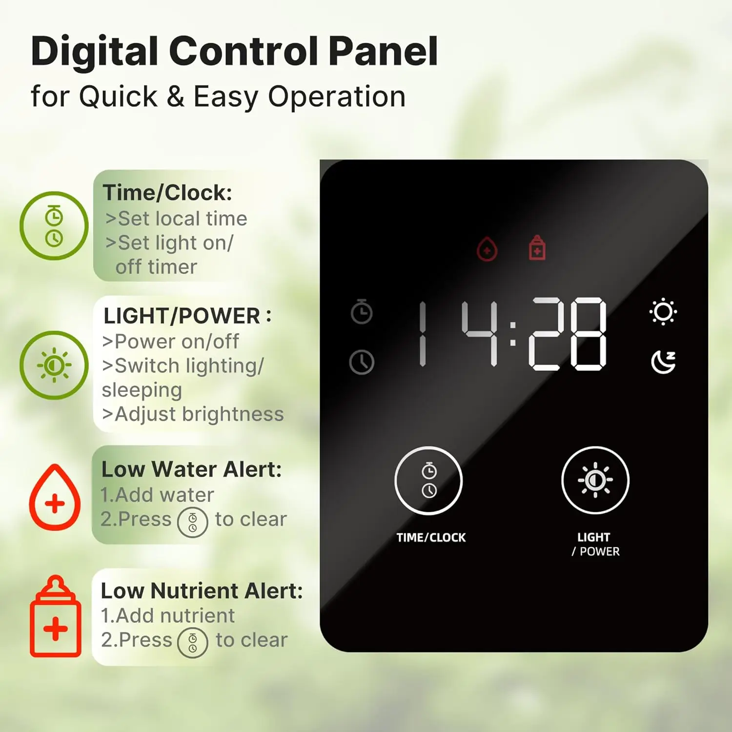 20 Pod Hydroponic Kit Indoor Garden with 30W LED Light, 10L Tank