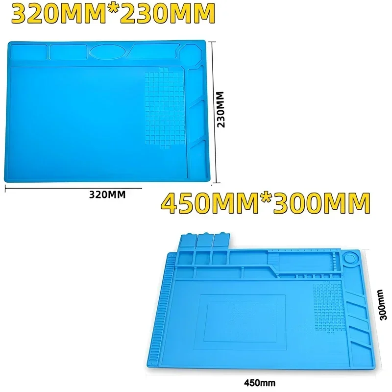 Adsorption Soldering Mat Platform Magnetic Insulation Working Mat Heat-Resistant Blue BGA Soldering Station Silicone Repair Pad