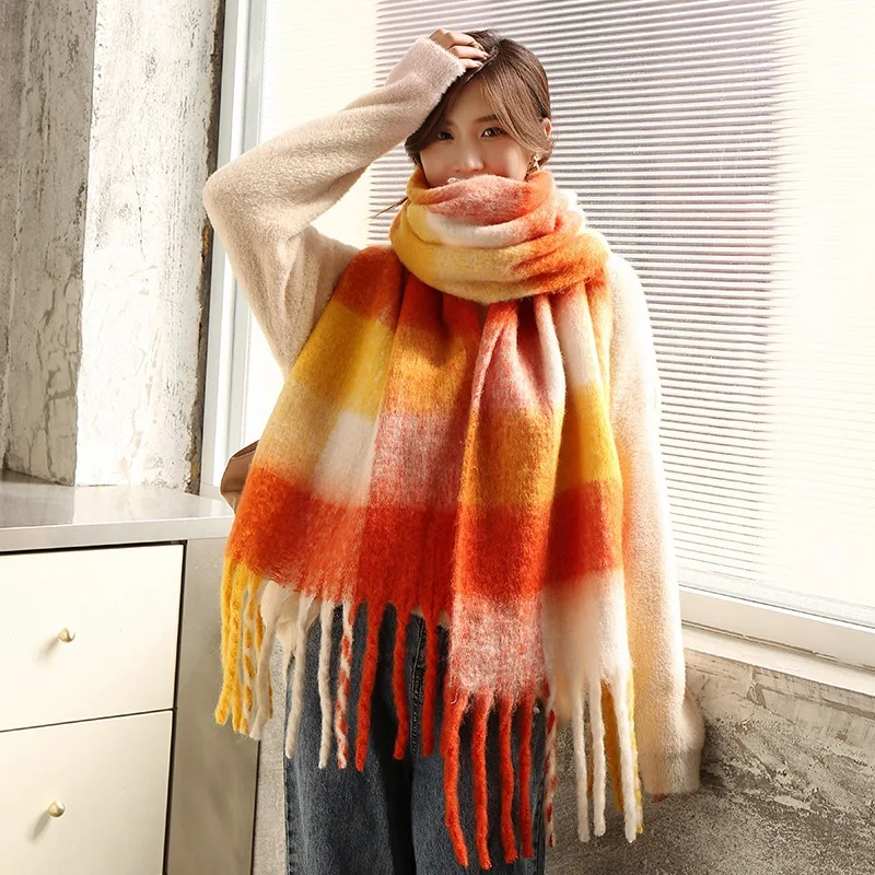 

New Design Cashmere Scarf Women Thickened Luxury Shawls and Wraps Female Korean Style Pashmina Winter Bufanda Echarpe Femme 2023