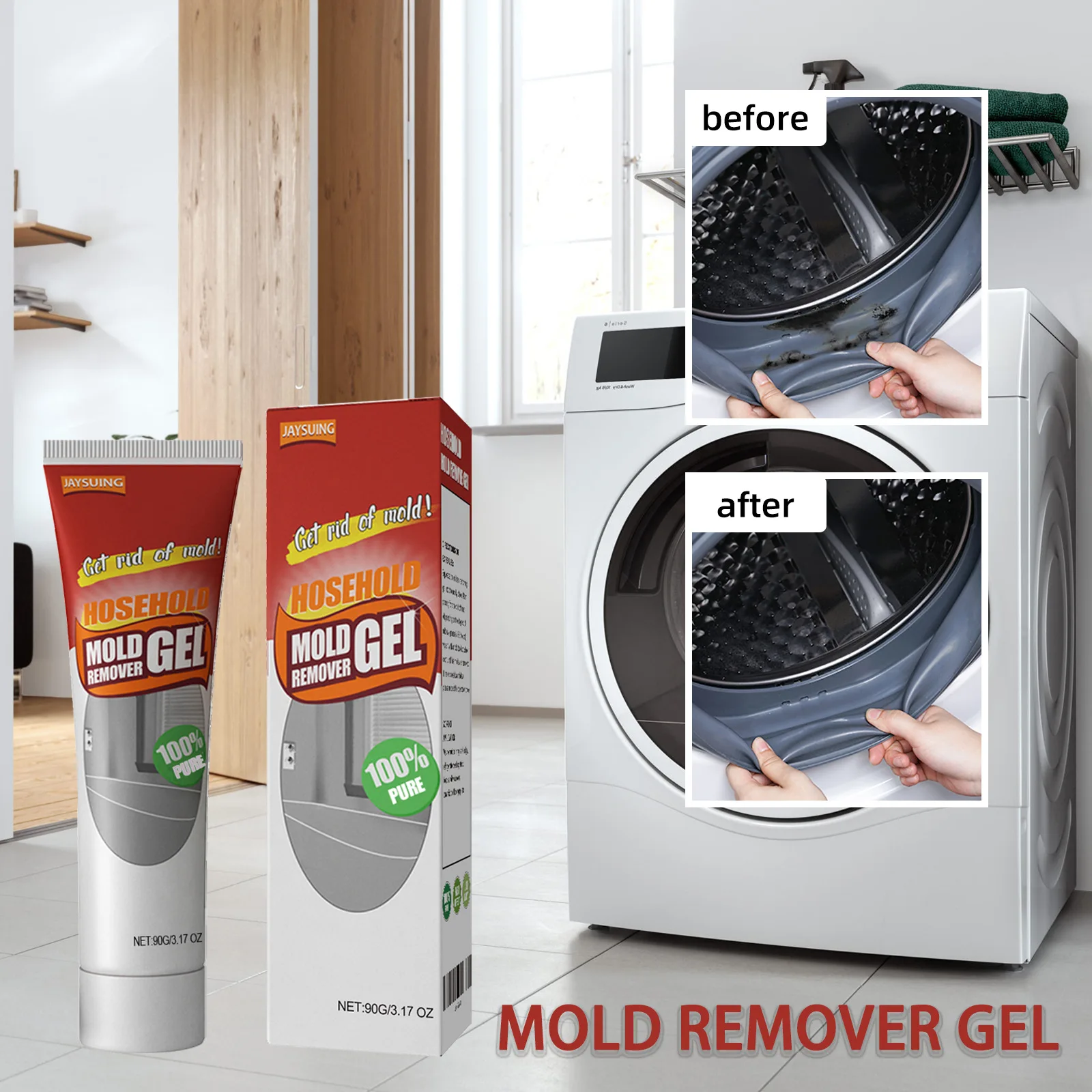1-5Sets 90g Household Mold Remover Gel Tile Cleaner Wall Mold Remover Chemical Tiles Mildew Cleaner Kitchen Cleaning Tool 2