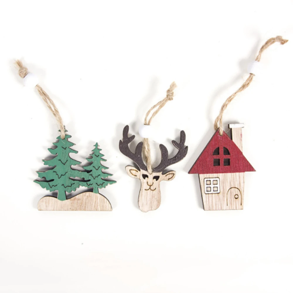 

​Wooden Pendant Christmas Decorations Car Christmas Tree Pendant Christmas Pendant Ornaments Decor For Home Kids Toys Gift