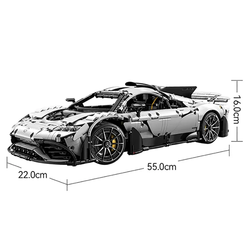 Technicial Racing Silver Cart 61503 Merce AMG ONE Model 3295PCS 1:8 with motor Building Blocks Gift for Adults and Kids Birthday 6