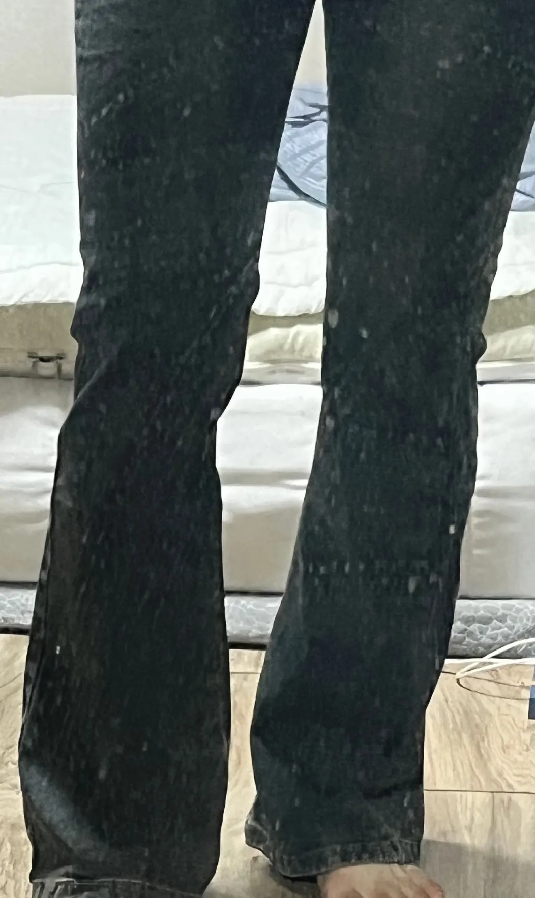 Women's Korean Y2K Bell Bottom Streetwear Denim photo review