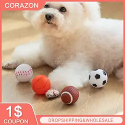 Dog Rubber Ball Toys For Dogs Resistance Bite Dog Chew Toys French Bulldog Toy Basketball Football Rugby Pet Training Products