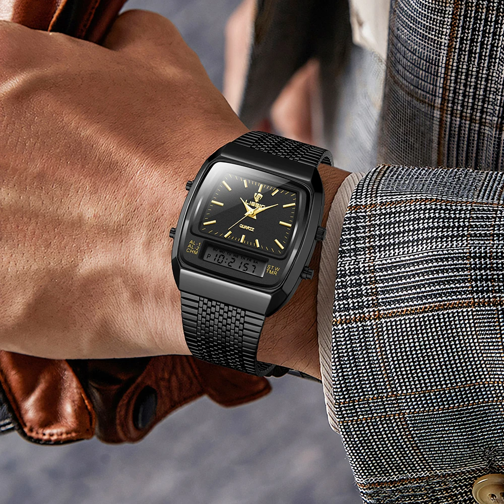 LIEBIG ساعات كوارتز رقمية فاخرة للرجال والنساء موض...