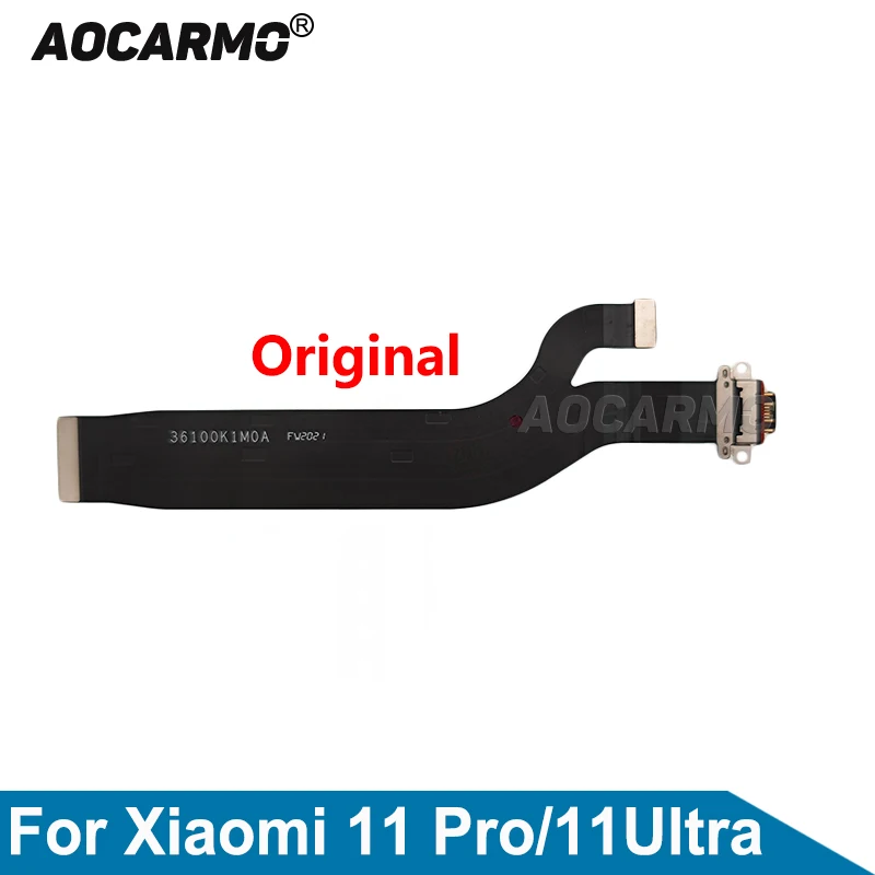 

Aocarmo For Xiaomi 11 Pro 11Ultra Mi 11Pro Original USB Charging Port Charger Dock Flex Cable Replacement Parts