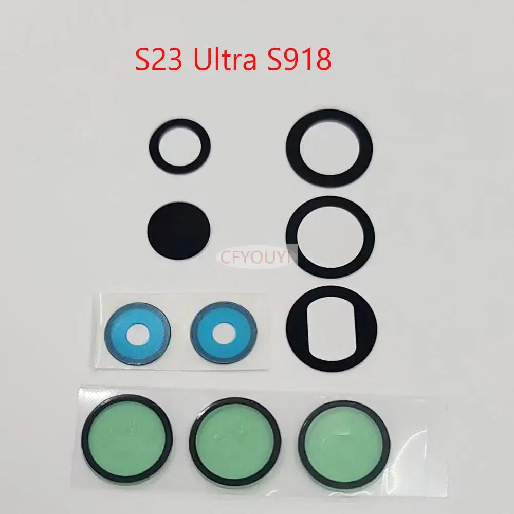 

10Set/Lot For Samsung Galaxy S23 Plus Ultra S23+ S23U S911 S916 S918 Back Camera Lens Ring Glass Lens With Glue Sticker