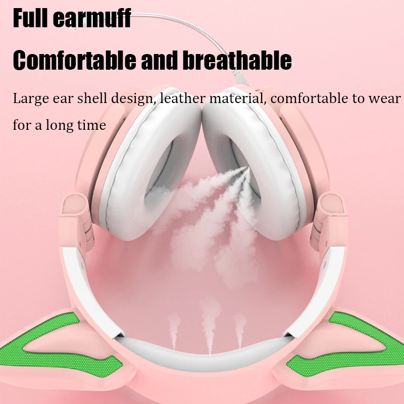 RGB Cat Ear Headphone Wireless Bluetooth 5.3 Headset with Detachable ENC Microphone HiFi Stereo Music Game Headphones Best Gift