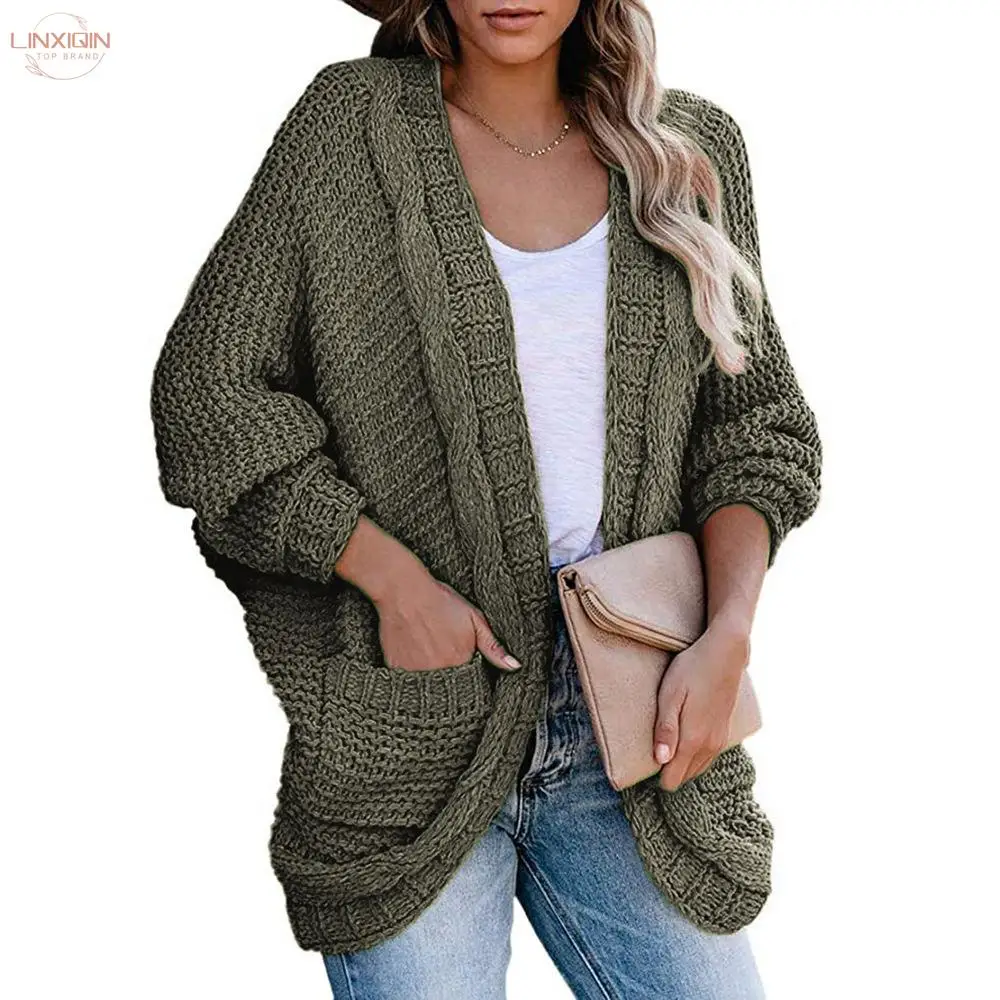 

Cardigans Jackets Coats Pockets Twist Women Knitted Winter Coat Vintage Slim Holiday Boho Slim Long Cardigan Female Knitwear New