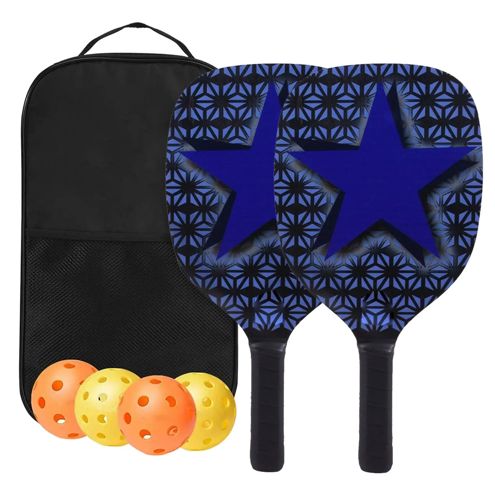 

Professional Pickleball Paddle Set Rackets 4 Balls guard with 2 Rackets with Comfort Grip Cover Bag for Indoor Beginners