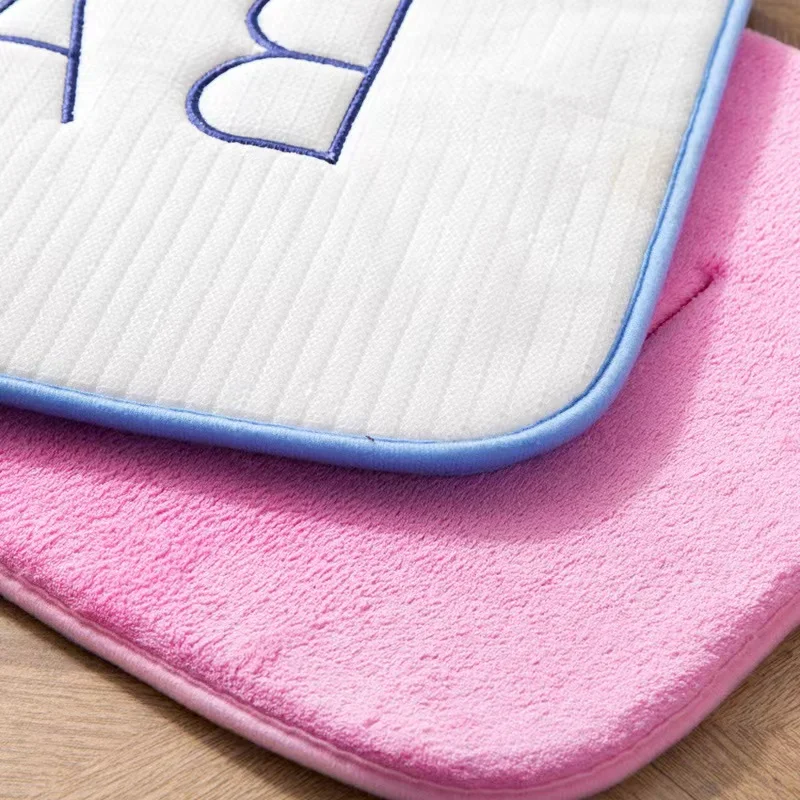 Floor Mat Anti Slip Mat Faux Cashmere Memory Foam Carpet Coral Fleece Super Absorbent Floor Mat Kitchen Living Room Bathroom