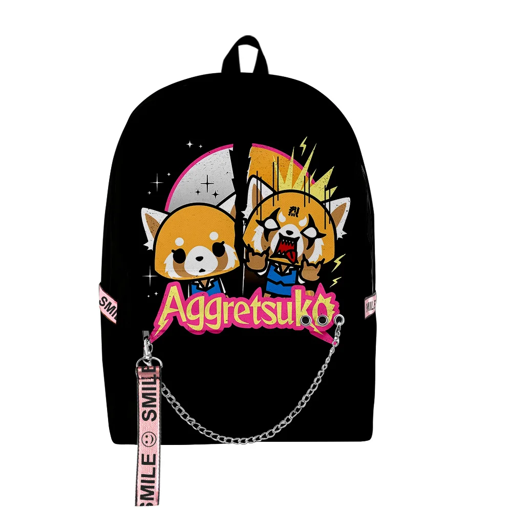 

Популярные школьные ранцы Aggretsuko с 3D-принтом аниме, Водонепроницаемые многофункциональные дорожные рюкзаки из ткани Оксфорд в стиле унисекс для ноутбука