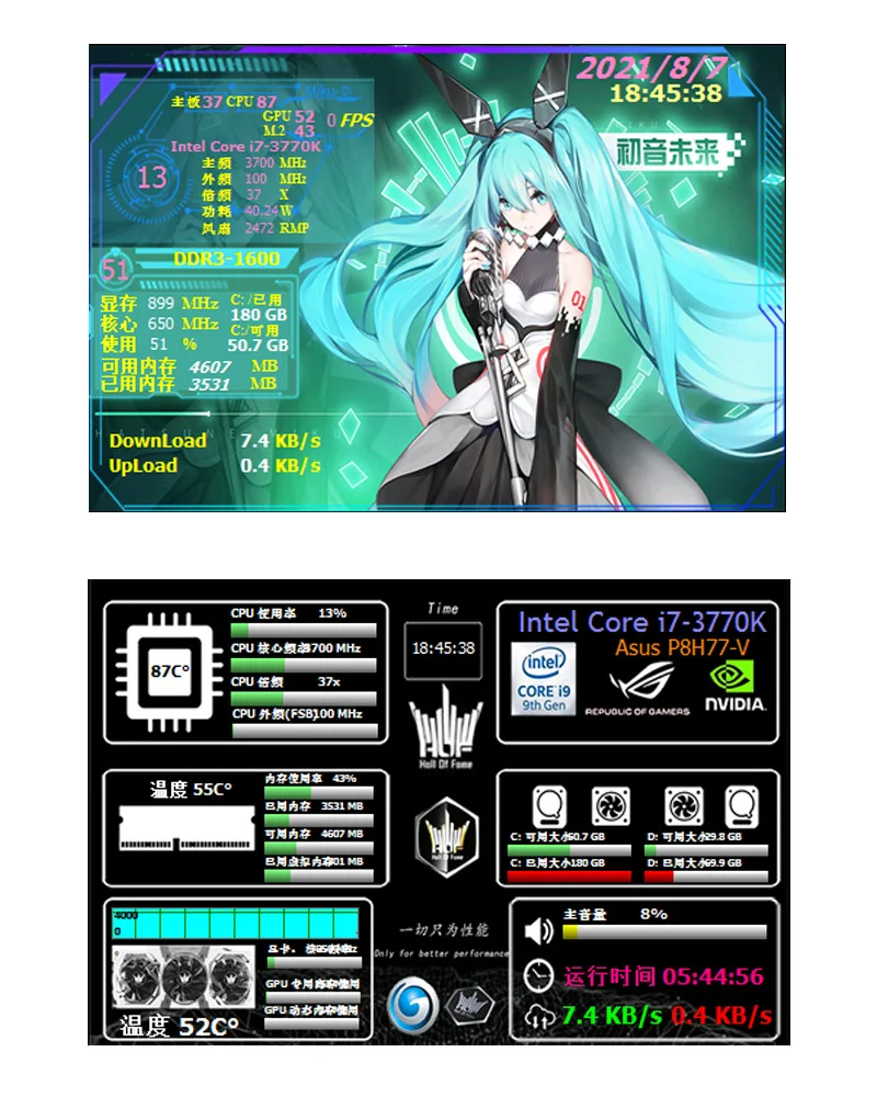 3.5 Inch Type-C Secondary Screen AIDA64 LCD Display CPU GPU RAM Monitoring Optio
