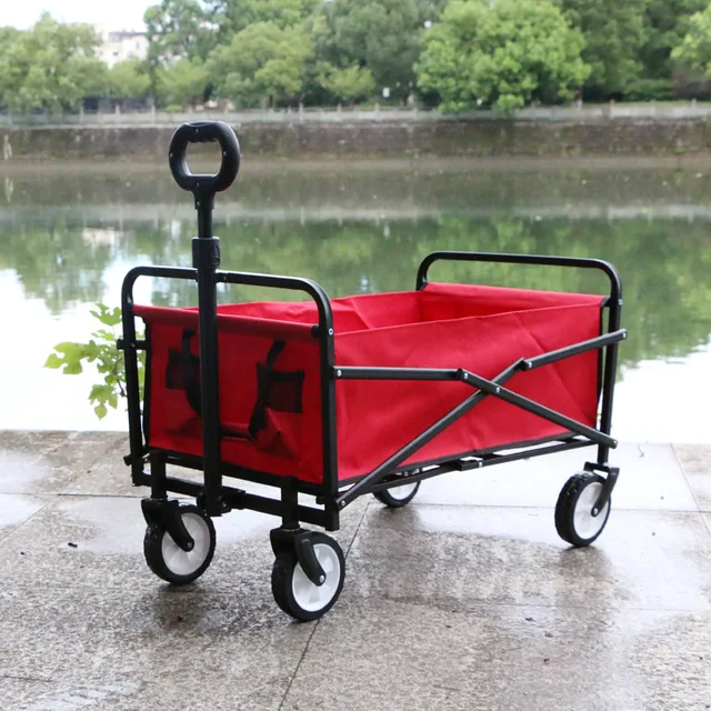 Kültéri Kocsi Többfunkciós Piknik Kemping Hordozható Hajtogató Húzó Rúd Pótkocsi Bevásárló Horgász Stand - Image 6