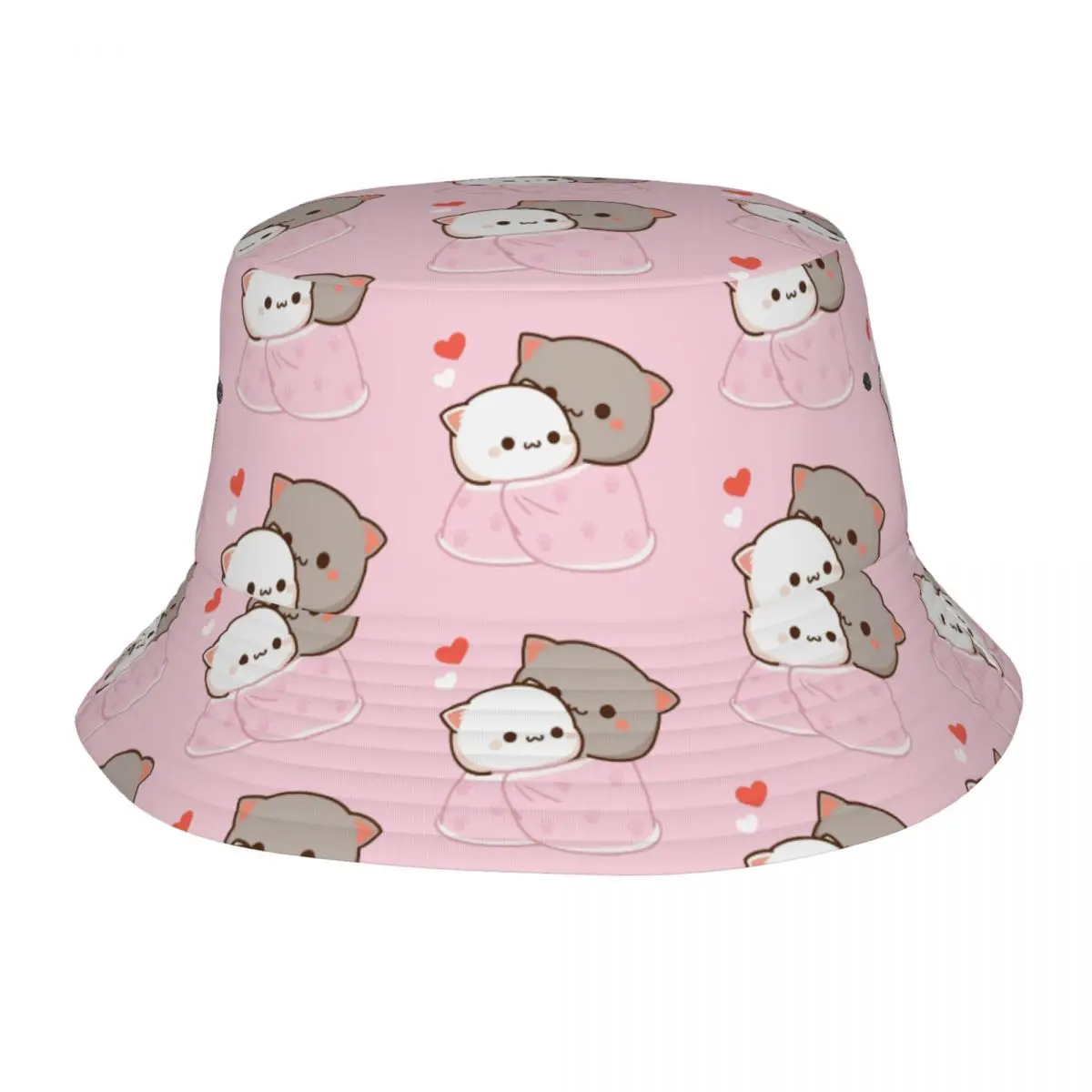 Summer Beach Vacation Vacation Headwear Cute Peach E Goma Bob Hat Hot Sun Hats Mocha Mochi Peach Cat Boonie Hat Cappello Da Pescatore