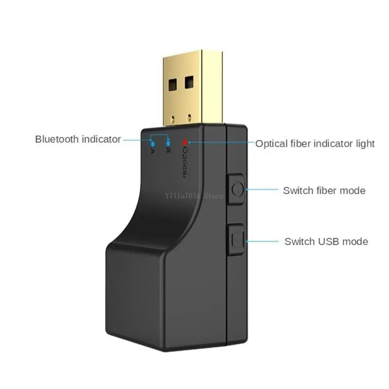 블루투스 5.0 USB 미니 송신기 TV PC 사운드바용 무선 USB SPDIF 어댑터 안정적이고 빠른 간편한 설정