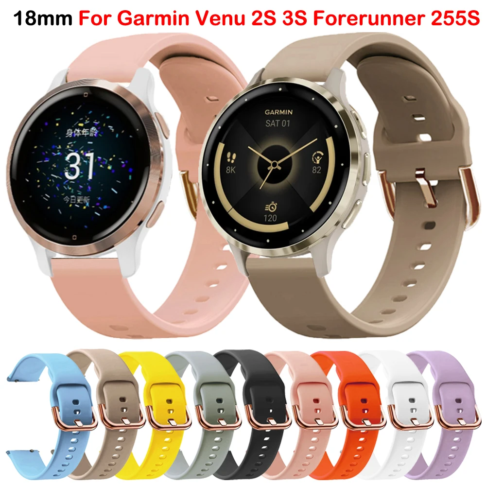 

Силиконовый ремешок 18 мм браслет для Garmin CAME 2S Vivoactive 4S 3S Forerunner 255S 265S ремешок для часов Роза