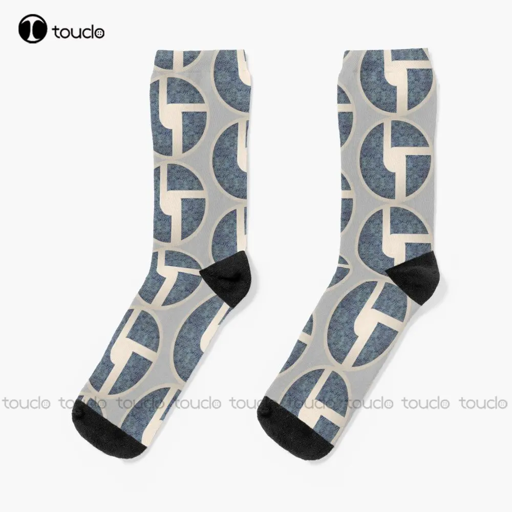 

Dusty Blue Metal Socks Winter Socks For Men Personalized Custom Unisex Adult Teen Youth Socks Custom Gift 360° Digital Print