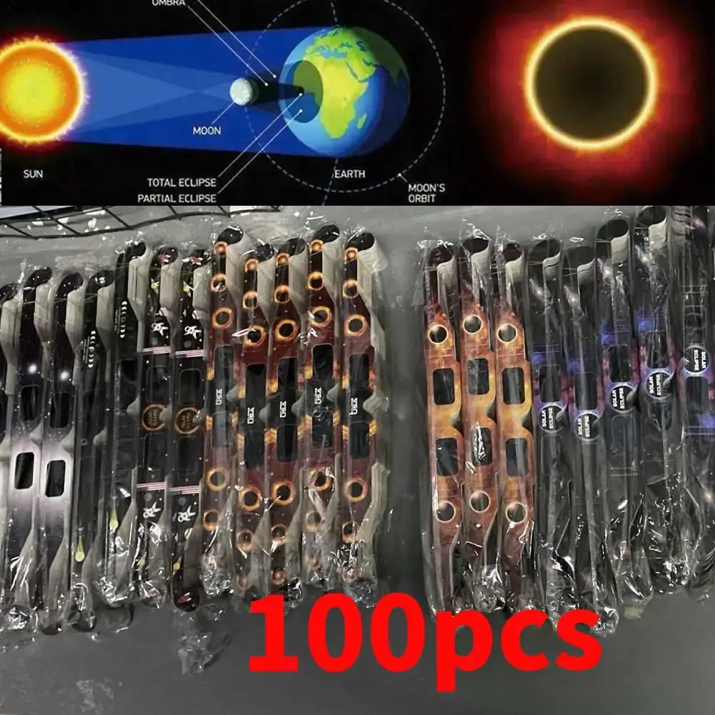 Paper Solar Eclipse Glasses 100pcs For Direct Sun Viewing Observe Total Eclipses Partial Eclipse solar eclipse glasses