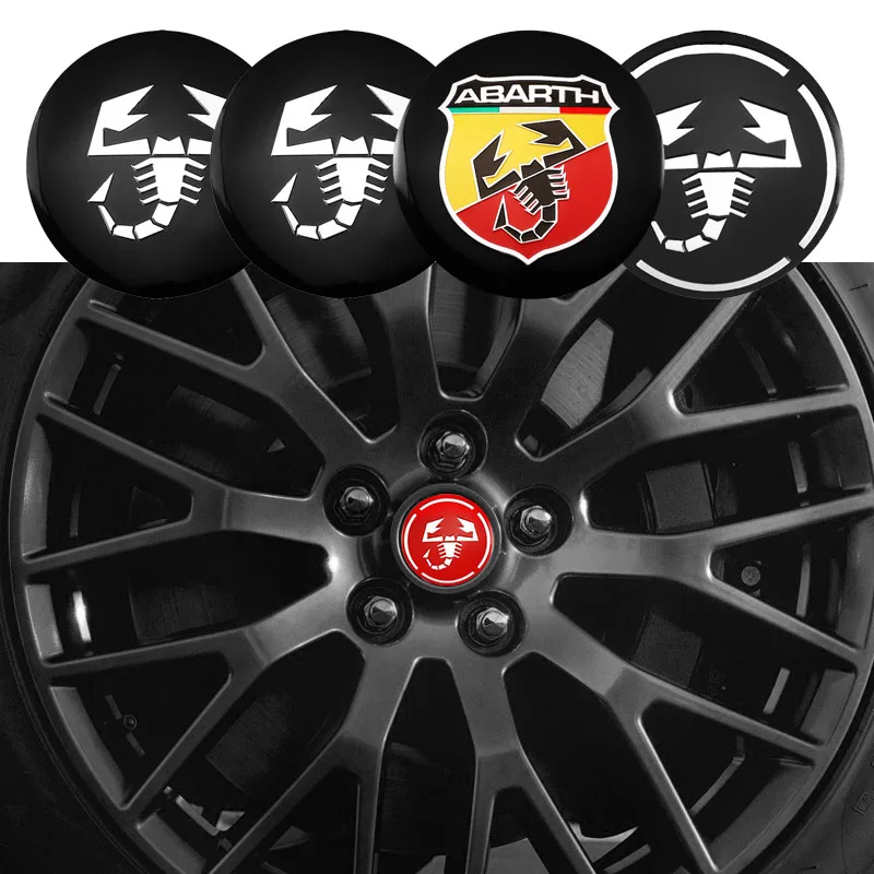 Car Emblem Auto Wheel Center Hub Caps Decal For Fiat Abarth 500 Tipo FR Punto Ducato Stilo Palio Bravo Pondo 4Pcs 56mm