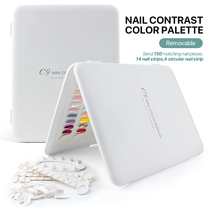 

120 Colors Nail Gel Polish Display Chart Palette Nail Practice Design Book Showing Shelf Nail Swatch Color Card