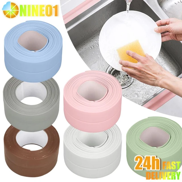 Cinta adhesiva impermeable para fregadero de cocina, cinta de sellado de  PVC, antimoho, para Baño - AliExpress