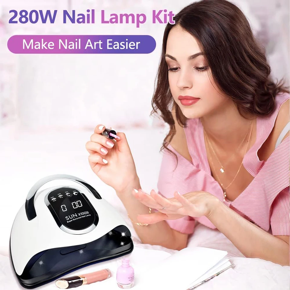 SUN UV LED 네일 램프 Lampe Led Ongle SunX10 X5 X12Max V10 경화 네일 램프 UV 라이트 (적외선 센서 및 4개 타이머 포함)