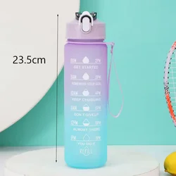 Stay Hydrated Leakproof Sports Water Bottle - 2L/900ml, Motivational Time Markers, Durable Plastic for Fitness and Outdoor Activities (Purple 750ml)