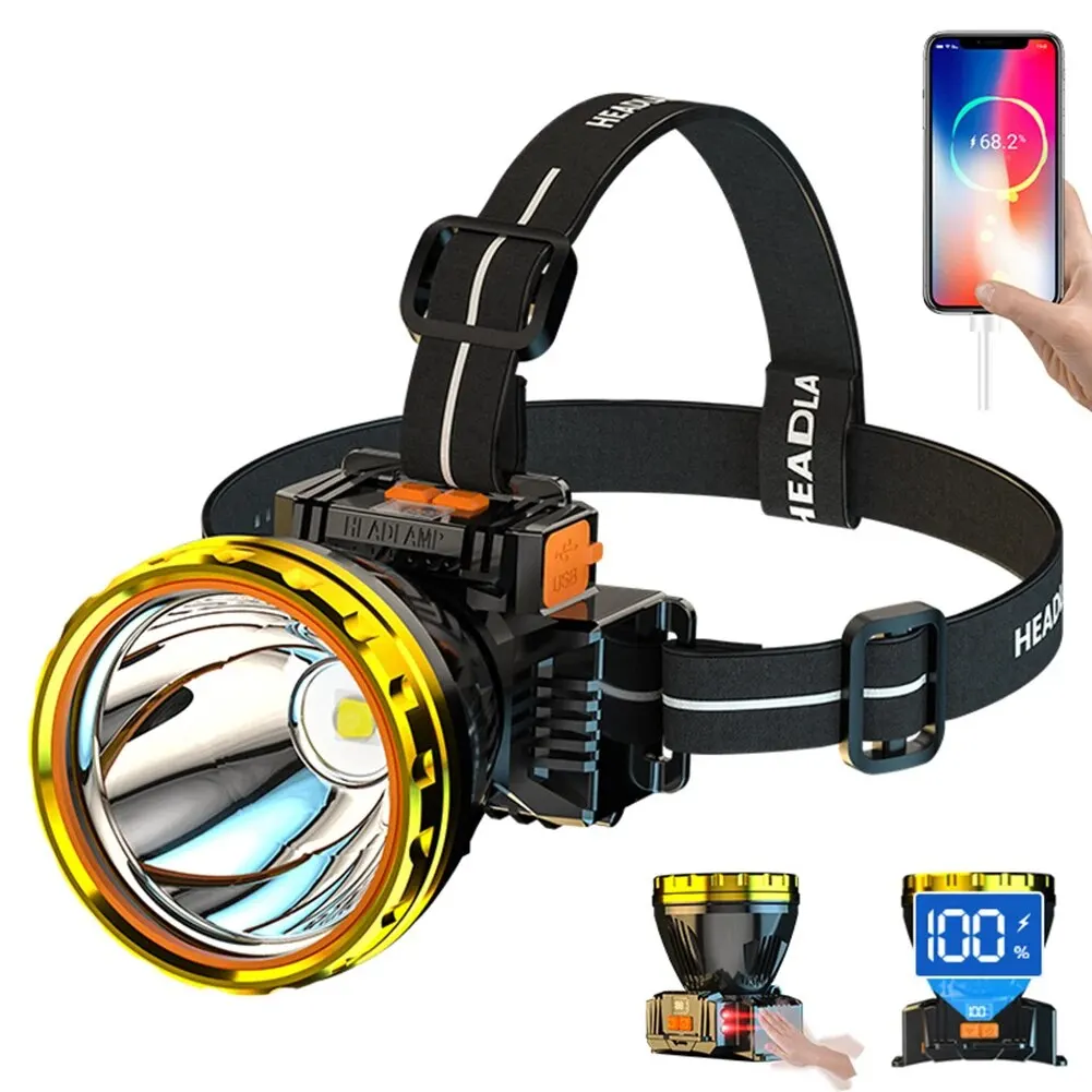 

30W Super Bright LED Rechargeable Headlamp Flashlight Torch HeadLamp 4 Mode Waterproof for Outdoor Camping Hiking Fishing