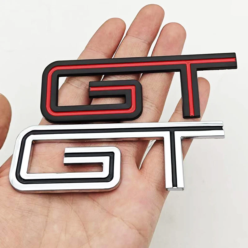 3D 크롬 메탈 자동차 스타일링 로고 GT 리어 트렁크 데칼 배지 스티커 (포드 머스탱 쉘비 GT GT500 GT350 자동차 액세서리용)