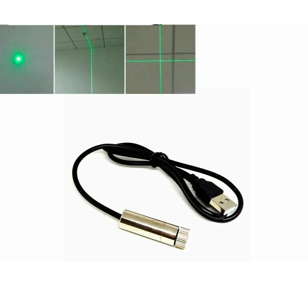 Dot/Line/Cross Beam 515nm 520nm 10mw Green Laser Module with USB Interface 1240 industrial 515nm 520nm 15mw green laser module dot line cross 1240