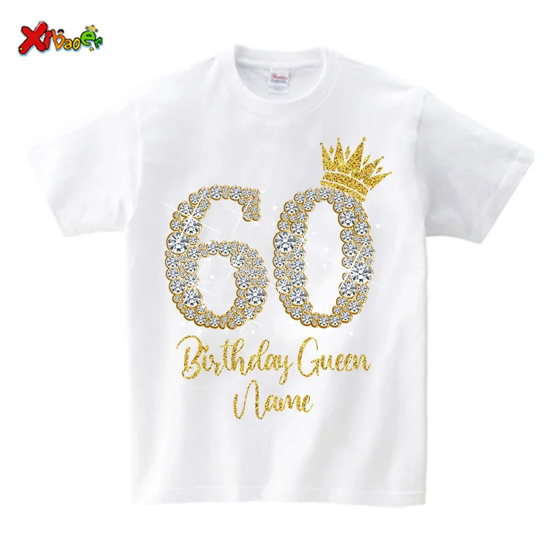 Diamond 60th Birthday Queen Shirt Family Matching Outfit Birthday Crew TShirt 60th Party Custom Name Shirt Family Birthday Squad 4
