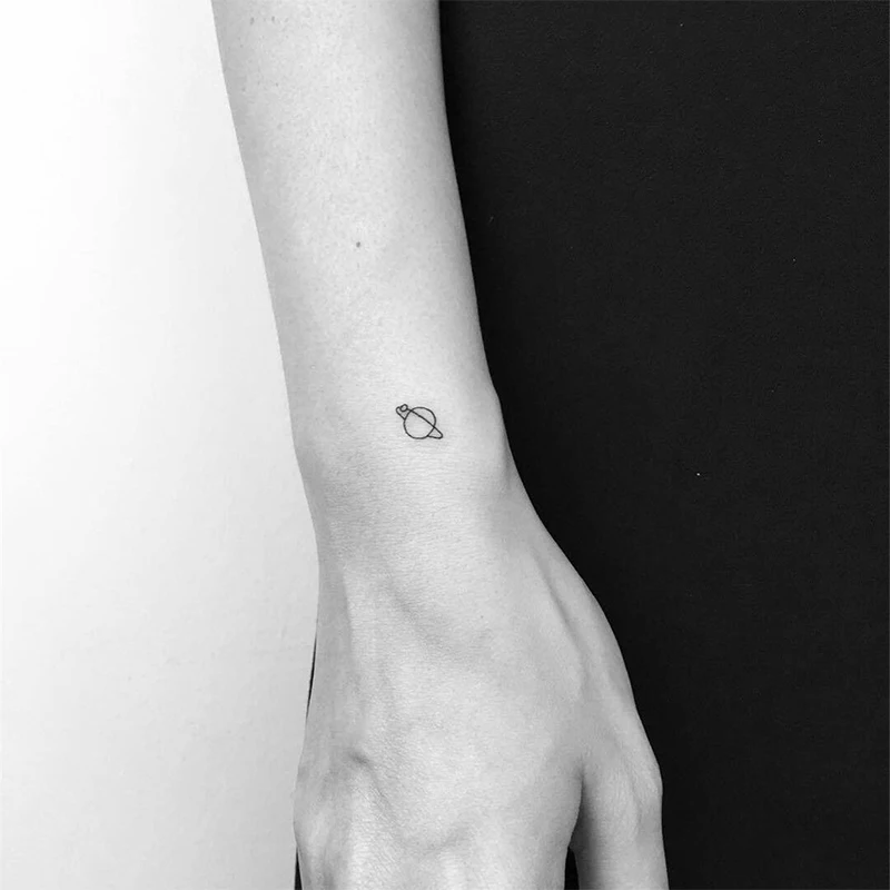 

Simplicity Planet Fashion Women Men Temporary Tattoo Sticker Water Transfer Tattoo Minimalist Small Asteroid Design Fake Tatto