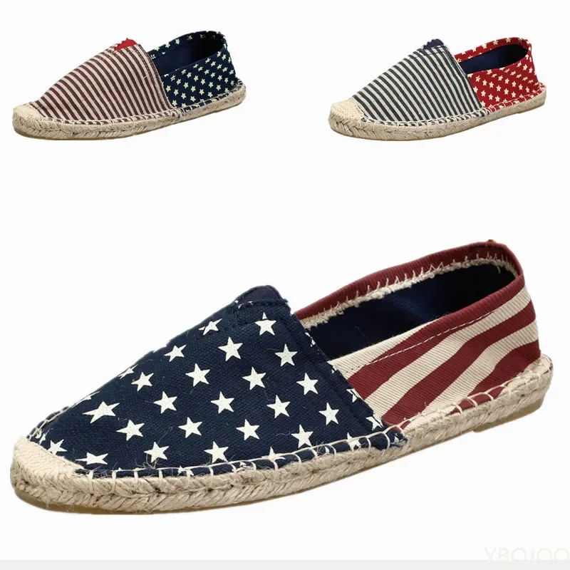 Mens Espadrilles Men Patchwork Slip on Summer Shoes Men Loafers Breathable Canvas Men Shoes Jute Wrapped Women Shoes Unisex 3