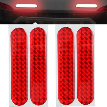 4 pezzi adesivo riflettente per auto adesivi per porte auto decalcomania strisce di nastro riflettente di avvertimento adesivi riflettenti per auto con marchio di sicurezza rosso