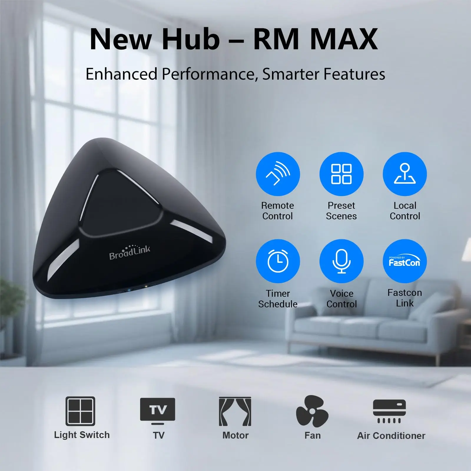 Broadlink Max Smart Remote Control Hub Wi Fi Ble For Ir/rf Devices Tv Ac Fastcon Link Timer Schedule Work With Alexa Google Home, Alina Gadgets