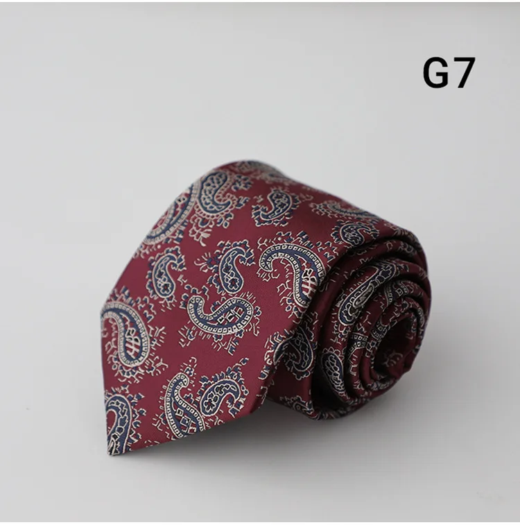 7CM Luxury Men's Formal Business Neckties Professional Polyester Jacquard Brown Navy Neck Ties Wedding Party Suit Accessories